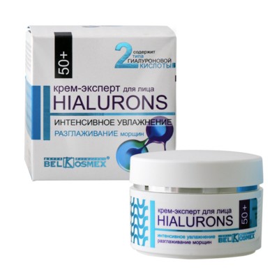 Belkosmex Hialuron+ Крем-эксперт для лица 50+ Hialurons интенсивное увлажнение разглаживание морщин 48г