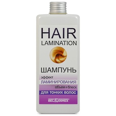 Belkosmex Hair Lamination Шампунь Эффект ламинирования Объем/блеск для тонких волос 230г