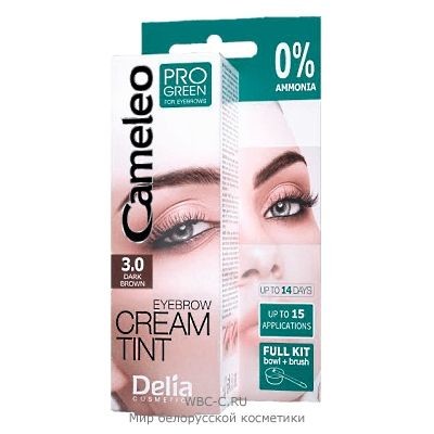 Delia Cameleo Pro Green Крем-краска для бровей 3.0 Темно-коричневая