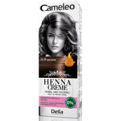 Delia Cameleo Henna Creme Травяная мусс-краска 3.0 Темно-коричневый