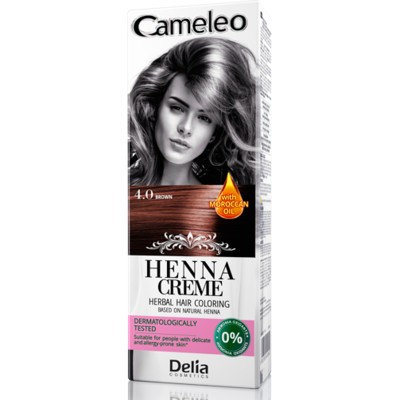 Delia Cameleo Henna Creme Травяная мусс-краска 4.0 Коричневый