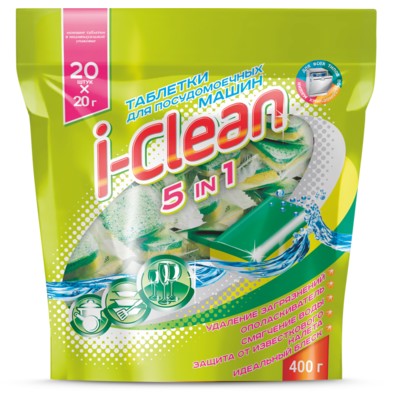РОМАКС Таблетки для посудомоечных машин I-Clean 5 in 1, 20 шт
