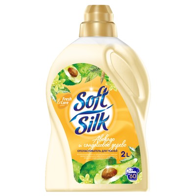 РОМАКС Soft Silk Ополаскиватель для тканей Авокадо и сандаловое дерево 2л желтый