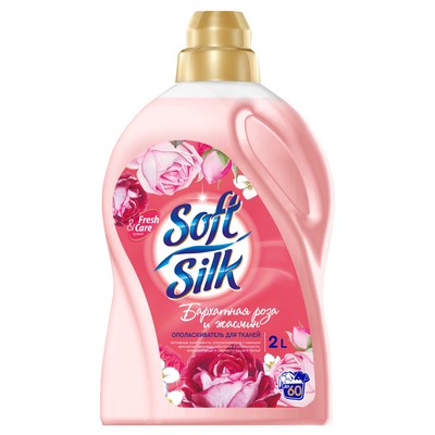 РОМАКС Soft Silk Ополаскиватель для тканей Бархатная роза и жасмин  2л красный