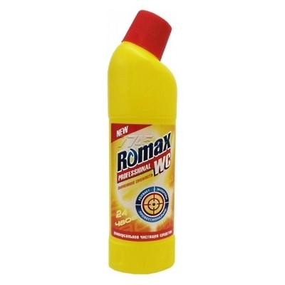 РОМАКС  Средство Чистящее для туалета Romax WC Лимонная Свежесть 1л