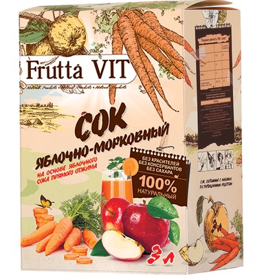 Витэкс Frutta Vit Сок Яблочно-Морковный с мякотью 3л
