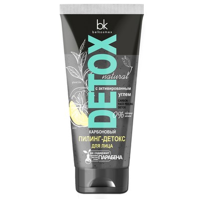 Belkosmex Detox natural Карбоновый пилинг-детокс для лица против следов усталости с миндальной кислотой и альгинатом 90г
