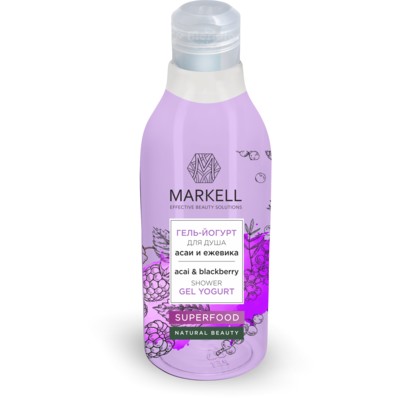 Markell Superfood Маркелл Гель-йогурт для душа асаи и ежевика 380 мл