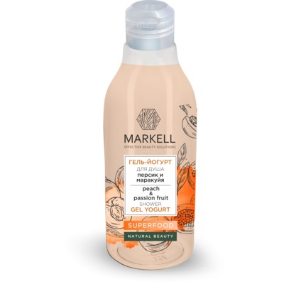 Markell Superfood Маркелл Гель-йогурт для душа персик и маракуйя 380 мл