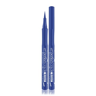 LUX visage Люкс визаж Подводка-фломастер для глаз PERFECT COLOR waterproof 14H matt finish Blue