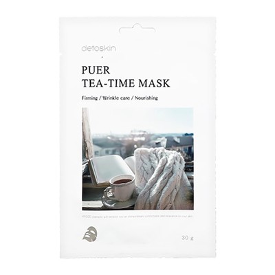 DETOSKIN  PUER TEA-TIME MASK Тканевая маска с экстрактомактом листьев Пуэра 30 г.