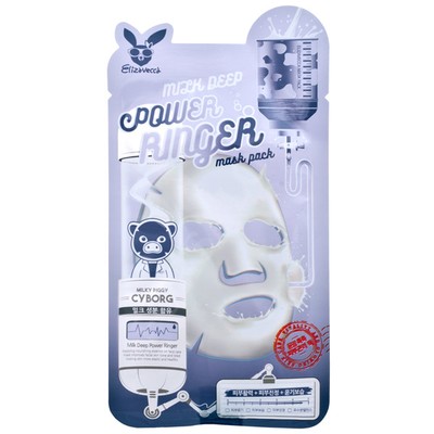 Elizavecca  Power Ringer Mask Pack Milk Deep Тканевая маска для лица на основе молока 23 мл.