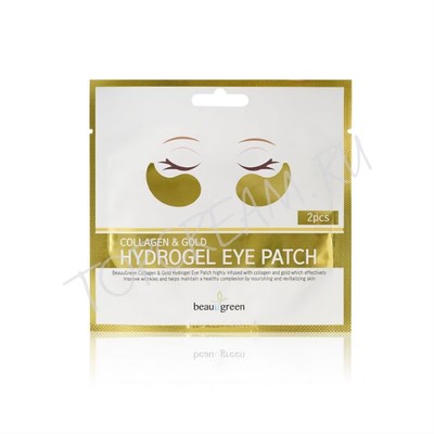 BeauuGreen Collagen & gold Гидрогел патчи для глаз с коллаг и коллоидным золотом 1 пара