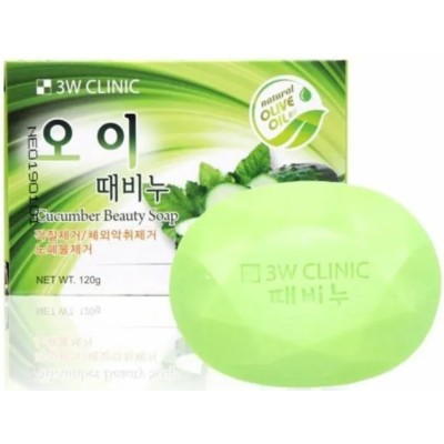3W Clinic 3W CLINIC Мыло кусковое ОГУРЕЦ Cucumber beauty soaр 120 гр