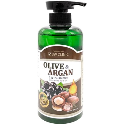 3W Clinic 3W CLINIC Шампунь для волос АРГАНОВОЕ МАСЛО/ОЛИВА Olive&Argan 2in1 Shampoo 500 мл