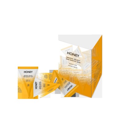 J:ON  МЕД НАБОР Маска для лица Honey Smooth Velvety and Healthy Skin Wash Off Mask Pack 20 шт * 5 м