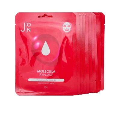 J:ON НАБОР Тканевая маска для лица ЗМЕИНЫЙ ПЕПТИД Molecula Syn-Ake Daily Essence Mask 10шт * 23 мл