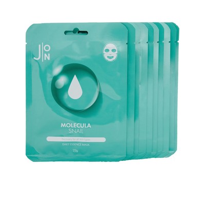 J:ON НАБОР Тканевая маска для лица УЛИТОЧНЫЙ МУЦИН Molecula Snail Daily Essence Mask, 10шт * 23 мл
