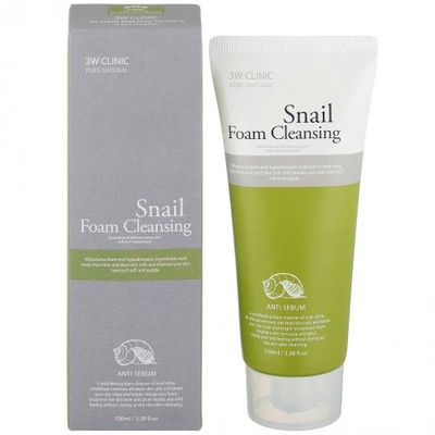 3W Clinic  Пенка для умывания УЛИТОЧНЫЙ МУЦИН Snail Foam Cleansing 100 мл