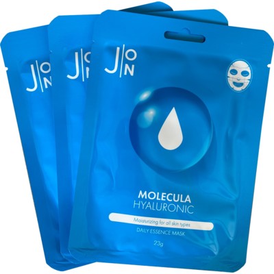 J:ON  НАБОР Тканевая маска для лица ГИАЛУРОНОВАЯ КИСЛОТА Molecula Hyaluronic Daily Essence Mask 10шт