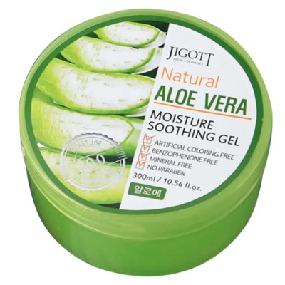 JIGOTT Универсальный гель для кожи АЛОЭ Natural ALOE VERA Moisture Soothing Gel 300 мл
