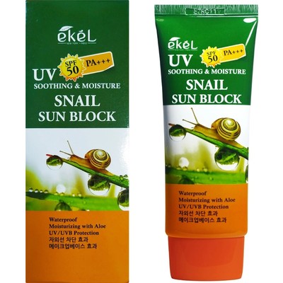 Ekel EKEL Солнцезащитный увлажняющий крем с муцином улитки SPF 50/PA+++ 70 мл.