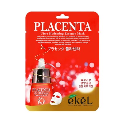 Ekel Маска тканевая с экстрактомактом плаценты Placenta Ultra Hydrating Essense Mask 25 мл