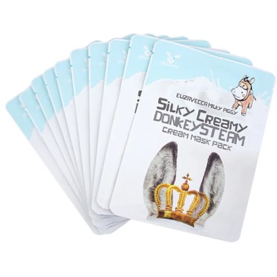 Elizavecca Корея Ткан маска для лица ОСЛИНОЕ МОЛОКО Silky Creamy donkey Steam Cream (1*10 шт)