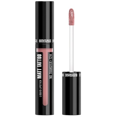 LUX visage MATT TATTOO NO TRANSFER 12H Помада для губ жидкая матовая стойкая тон 123 Dusty Rose