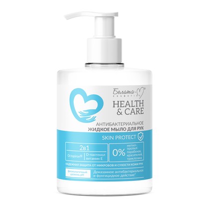Белита-М  Антибактериальное жидкое мыло для рук SKIN PROTECT серии "HEALTH & CARE" 500 г