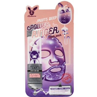 Elizavecca Корея Ткан маска для лица Успокаивающая фруктовые экстракты Power Ringer Mask