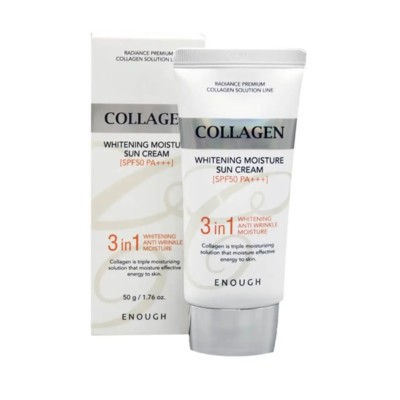Enough Корея Collagen 3 in 1 whitening moisture sun сream spf50 pa+++ солнцезащитный крем для лица