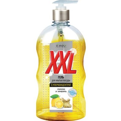 РОМАКС  Гель для мытья посуды " XXL" лимон и имбирь 650г