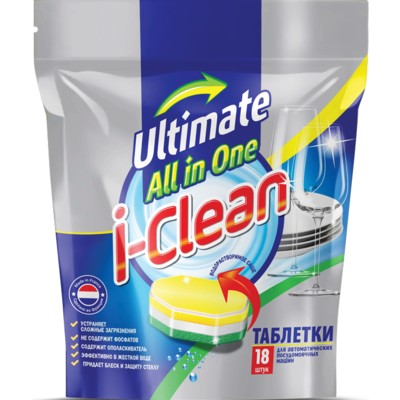 РОМАКС  Таблетки для автоматических посудомоечных машин I-CLEAN "Ultimate" (36шт в пак.)