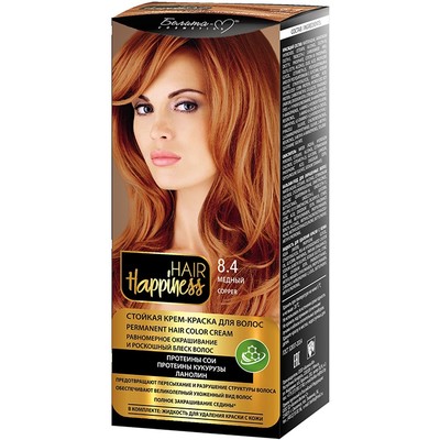 Белита-М Hair Happiness Стойкая крем-краска для волос тон № 8.4 Медный