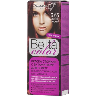 Белита-М Belita сolor  Краска стойкая с витаминами для волос № 6.65 Гранатово-красный (к-т)