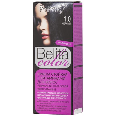 Белита-М Belita сolor  Краска стойкая с витаминами для волос № 1.0 Черный (к-т)