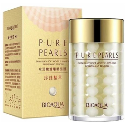 BIOAQUA PURE PEARLS Sleek Mask Ночная питательная маска для лица с жемчугом и коллагеном, 120 г