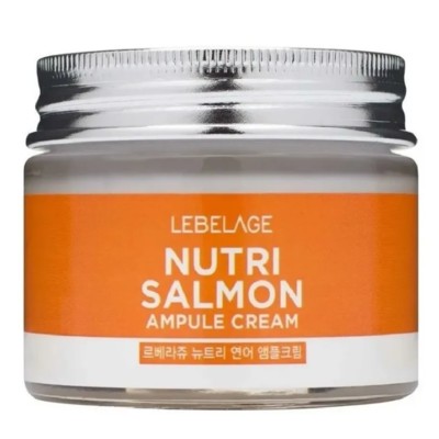 Корея LEBELAGE Ампульный крем для лица питательный с маслом лосося AMPULE CREAM NUTRI SALMON, 70 мл