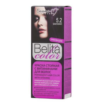 Белита-М Belita сolor  Краска стойкая с витаминами для волос № 5.2 Баклажан (к-т)