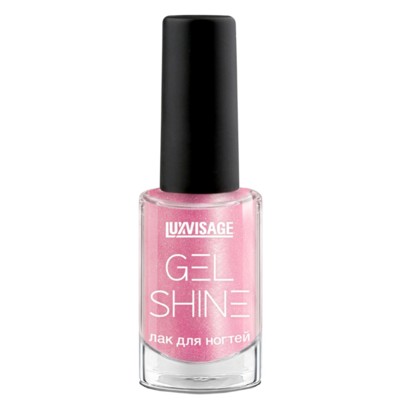 LUX visage Gel finish  Лак для ногтей GEL SHIINE 107 Розовый с серебристым шиммером