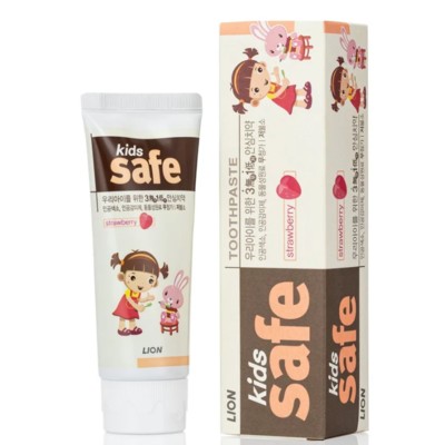 LION Корея KIDS SAFE Детская зубная паста со вкусом клубники 90 г