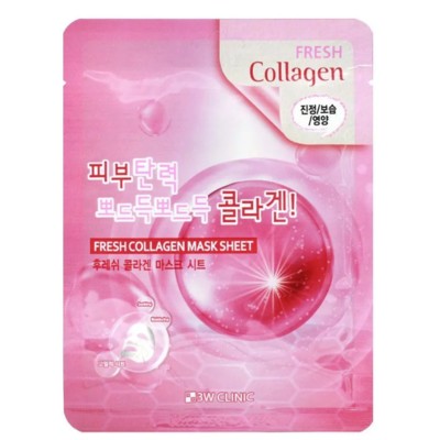 3W Clinic Корея 3W CLINIC Fresh Collagen Mask Sheet Тканевая маска для лица с коллагеном 23 мл