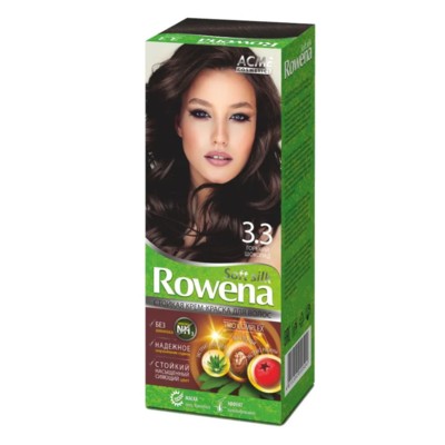 Рябина Рябина "Rowena" Rowena soft silk Стойкая крем-краска для волос тон 3.3 горький шоколад