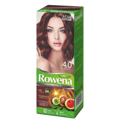 Рябина Рябина "Rowena" Rowena soft silk Стойкая крем-краска для волос тон 4.0 каштан