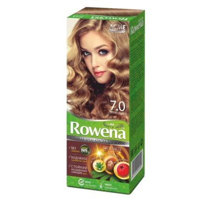 Рябина Рябина "Rowena" Rowena soft silk Cтойкая крем-краска для волос тон 7.0 светло-русый