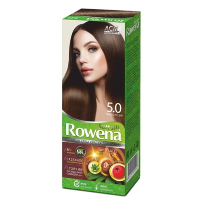 Рябина Рябина "Rowena" Rowena soft silk Cтойкая крем-краска для волос тон 5.0 темно-русый