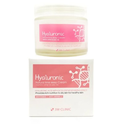 3W Clinic Корея 3W CLINIC HYALURONIC NATURAL TIME SLEEP CREAM Крем для лица с гиалуроновой кислотой 70г