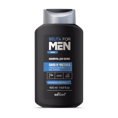 Белита Belita for Men (New)  For Men Шампунь для волос "Сила и чистота" 400мл