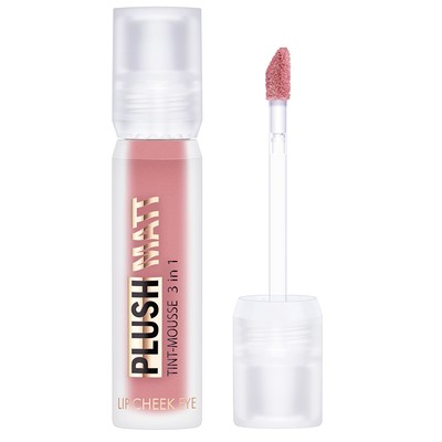 LUX visage PLUSH MATT  Тинт-мусс 3 в 1 для губ, щек и век тон 301 Rosy Rose
